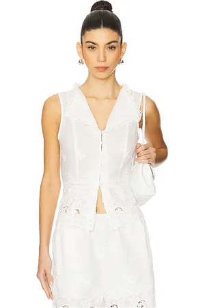 WeWoreWhat Blusa de encaje con botones en color talla 0 en - . Talla 0 (también en 00, 10, 2, 4, 6, 8).