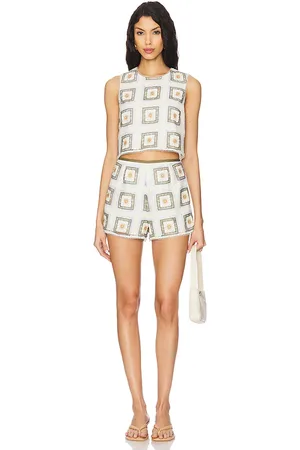 Saylor Lia romper en color ivory,green,burnt orange,blue talla L en - Ivory,Green,Burnt Orange,Blue. Talla L (también en M, S, XS).