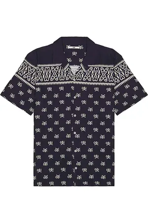 NEUW Camisa manga corta scarf print en color azul marino talla L en - Navy. Talla L (también en M, S, XL/1X).