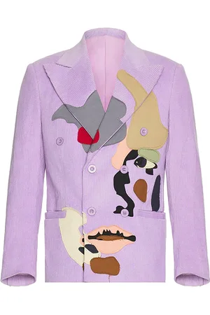KIDSUPER STUDIOS Blazer de traje patchwork face en color lavanda talla L en - Lavender. Talla L (también en M, S, XL).
