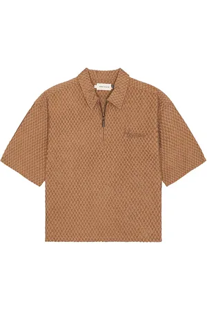 HONOR THE GIFT Quarter zip polo en color talla L en - Brown. Talla L (también en M, S).