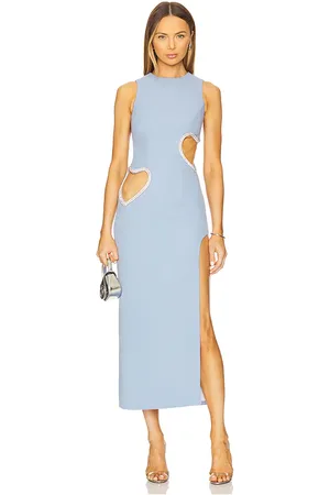 MARIANNA SENCHINA Vestido midi first kiss en color talla L en - Blue. Talla L (también en M, XS).
