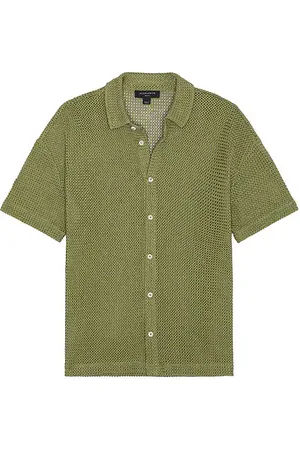AllSaints Camisa botones munroe en color verde salvia talla L en - Sage. Talla L (también en M, S, XL/1X).