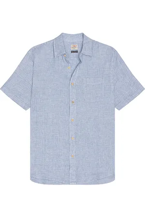 Faherty Camisa manga corta palma en color azul talla L en - Blue. Talla L (también en M, S, XL/1X).