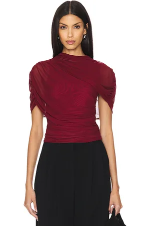Amanda Uprichard X revolve evianna top en color talla M en - Wine. Talla M (también en S, XS).