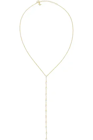 By Adina Eden Collar lariat teardrop en color oro metálico talla all en - Metallic Gold. Talla all.