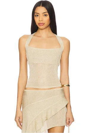 Lioness Palisades halter en color oro metálico talla L en - Metallic Gold. Talla L (también en XL, XXL).