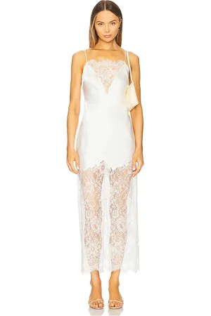 LOVESHACKFANCY Vestido amarissa en color ivory talla L en - Ivory. Talla L (también en M).