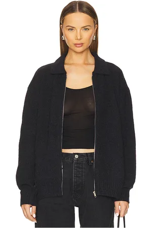 AYA MUSE Chaqueta de punto con cremallera y cuello en color charcoal talla M en - Charcoal. Talla M (también en S, XS, XXS).