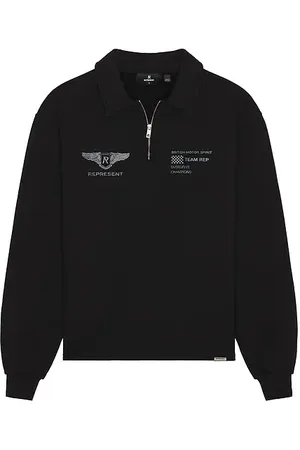 Represent Sudadera con un cuarto de cremallera team rep en color negro talla L en - Black. Talla L (también en M, S).