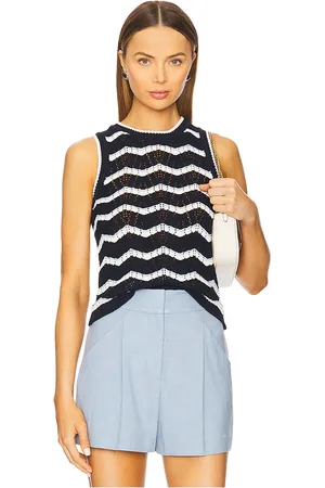 VERONICA BEARD Camiseta tirantes jerrel en color azul marino talla M en Navy Off White & Bluebell - Navy. Talla M (también en S, XL).