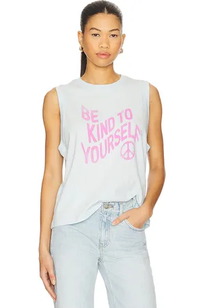 Spiritual Gangster Top sin mangas be kind en color azul talla L en - Blue. Talla L (también en M, S, XL, XS).