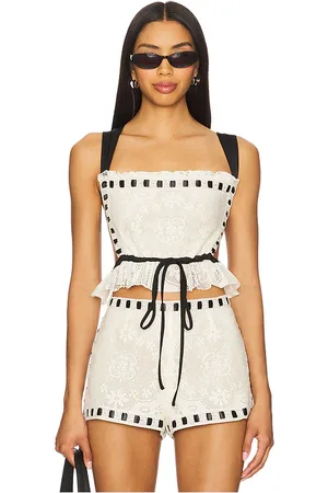 For Love & Lemons Top encaje charlotte en color crema talla S en - Cream. Talla S (también en L).