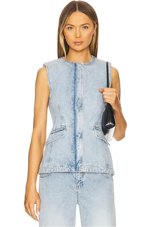 Simkhai Blusa sin mangas con botones charley en color azul talla 0 en - Blue. Talla 0 (también en 10, 2, 4, 6).