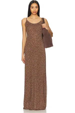 Free People Maxivestido zoey en color chocolate talla L en - Chocolate. Talla L (también en M, S, XL, XS).