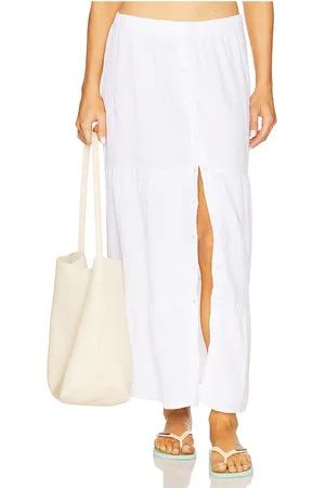 Bobi Falda maxi tiered en color talla L en - White. Talla L (también en M, S, XL, XS).