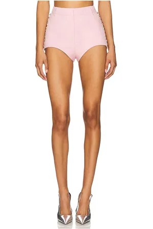 Retrofete Sabine suede short en color rosado talla M en - Pink. Talla M (también en S).