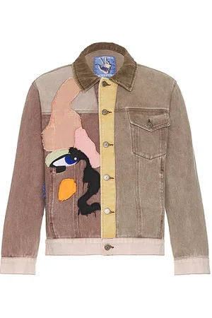 KIDSUPER STUDIOS Chaqueta abotonada patchwork face en color marrón talla L en - Brown. Talla L (también en M, S, XL).