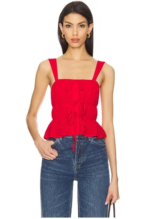 MORE TO COME Betsey tie front top en color talla L en - Red. Talla L (también en M, S, XS, XXS).