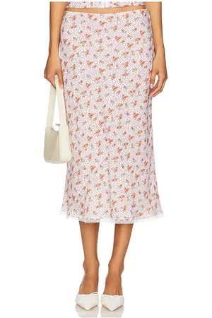 Bella Venice Falda midi roxy en color red,ivory talla L en - Red,Ivory. Talla L (también en M, XS).