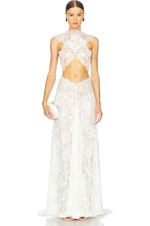 Bronx and Banco Vestido largo naia lace en color talla L en - White. Talla L (también en M, S).