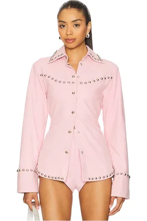 Retrofete Camisa de gamuza palmira en color rosado talla S en - Pink. Talla S (también en XXS).