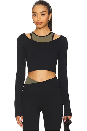 P.E Nation Sutton long sleeve cropped top en color talla L en - Black. Talla L (también en M).