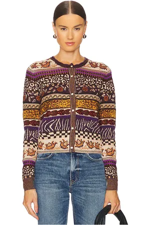 ULLA JOHNSON Cárdigan liza en color marrón talla L en - Brown. Talla L (también en XS).