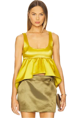 Azeeza Esme top en color amarillo mostaza talla L en - Mustard. Talla L (también en M, S, XS).