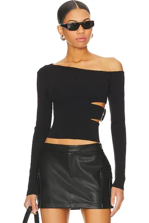 superdown Romina long sleeve top en color talla L en - Black. Talla L (también en M).