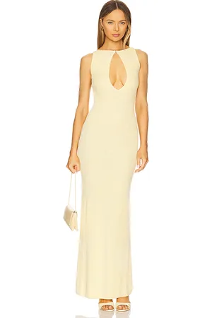 AYA MUSE Vestido maxi con abertura de cerradura en color amarillo talla S en - Yellow. Talla S (también en XXS).