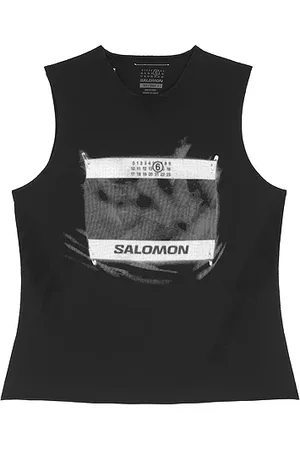 Maison Margiela Top sin mangas salomon graphic en color negro talla L en - Black. Talla L (también en M, S).