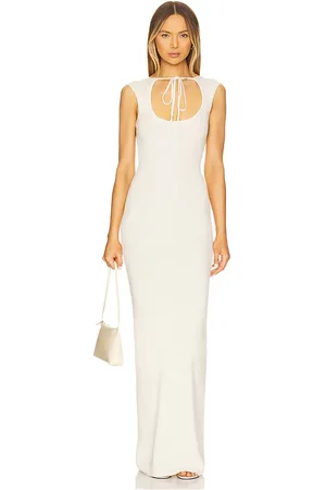 AYA MUSE Vestido largo con abertura y lazo en color blanco talla L en - White. Talla L (también en M, S, XS, XXS).
