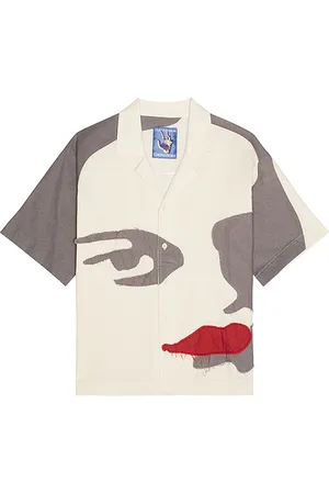KIDSUPER STUDIOS Camisa campestre patchwork face en color marrón talla L en - Brown. Talla L (también en M).