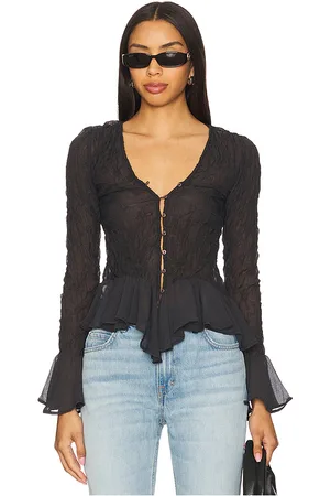 Free People Blusón elias en color talla L en - Black. Talla L (también en M, S, XL, XS).