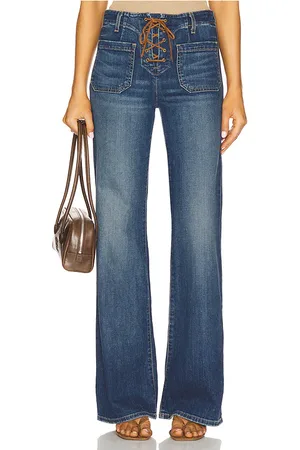 NILI LOTAN Florence lace up jean en color azul talla 26 en - Blue. Talla 26 (también en 29).