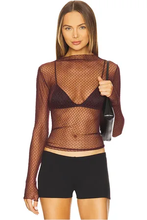 Free People Minding my business top en color vino talla L en - Wine. Talla L (también en M, S, XL, XS).