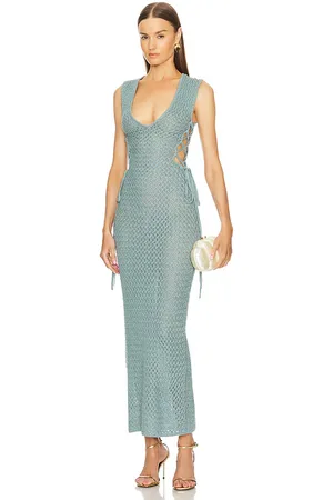 Michael Costello Vestido kyle en color talla M en - Teal. Talla M (también en S, XL, XS, XXS).