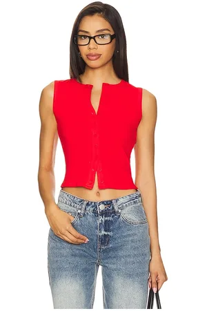 ALL THE WAYS Cassie button front top en color talla L en - Red. Talla L (también en M, S, XL, XS, XXS).