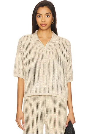 Barefoot Dreams Manga corta sunbleached en color beige talla L en - Beige. Talla L (también en M, XL).