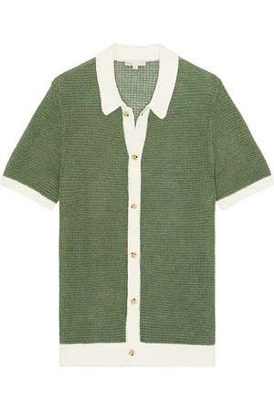 ONIA Camisa linen en color verde talla L en - Green. Talla L (también en M, S, XL/1X).