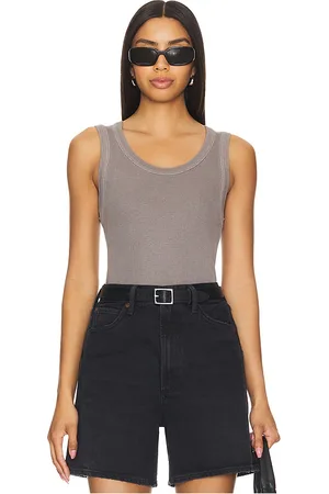 AGOLDE Camiseta tirantes poppy en color taupe talla S en - Taupe. Talla S (también en L).