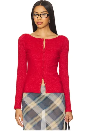 Peachy Den Cárdigan claudine en color rojo talla L en - Red. Talla L (también en M, S, XL, XS).