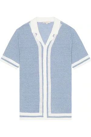 ONIA Camisa linen en color azul talla L en - Blue. Talla L (también en M, S).