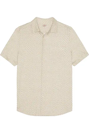Faherty Camisa manga corta hermosa en color crema talla L en - Cream. Talla L (también en M, S, XL/1X).