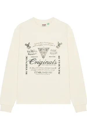 Guess Sudadera en color crema talla L en - Cream. Talla L (también en M, S, XL/1X).