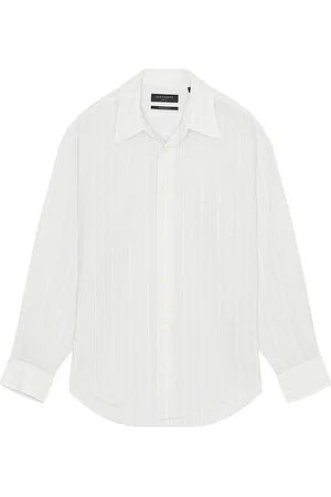 AllSaints Camisa de manga larga holme en color bebe azul talla L en - Baby Blue. Talla L (también en M, S, XL/1X).