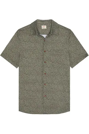 Faherty Camisa manga corta hermosa en color verde talla L en - Green. Talla L (también en M, S, XL/1X).