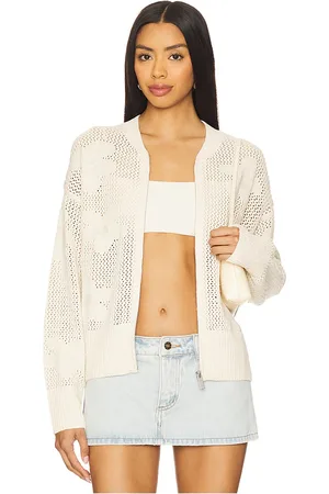 Sanctuary Chaqueta de punto abierto con estampado floral en color neutral talla L en - Neutral. Talla L (también en XL, XXL).