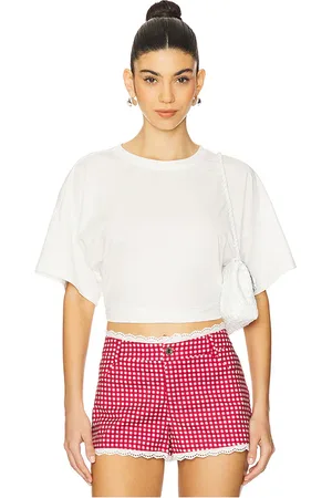 WeWoreWhat Top manga corta top en color blanco talla L en - White. Talla L (también en M, S, XL, XS).